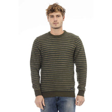 Load image into Gallery viewer, Distretto12 Elegant Green Crewneck Wool-Blend Sweater
