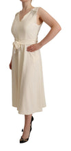 Load image into Gallery viewer, Sleeveless V-Neck A-Line Dress in Off White
