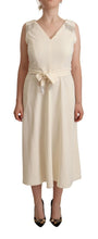 Load image into Gallery viewer, Sleeveless V-Neck A-Line Dress in Off White
