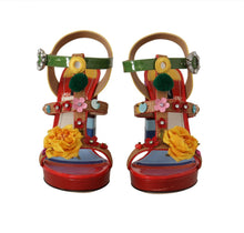 Load image into Gallery viewer, Dolce &amp; Gabbana Multicolor Floral Ankle Strap Heels
