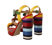 Load image into Gallery viewer, Dolce &amp; Gabbana Multicolor Floral Ankle Strap Heels
