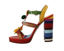 Load image into Gallery viewer, Dolce &amp; Gabbana Multicolor Floral Ankle Strap Heels
