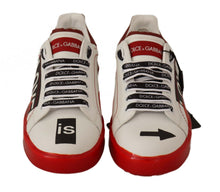 Load image into Gallery viewer, Dolce &amp; Gabbana Asymmetrical Graphic Leather Sneakers
