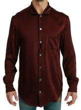 Load image into Gallery viewer, Dolce &amp; Gabbana Bordeaux Silk Pajama-Inspired Shirt
