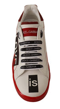 Load image into Gallery viewer, Dolce &amp; Gabbana Asymmetrical Graphic Leather Sneakers
