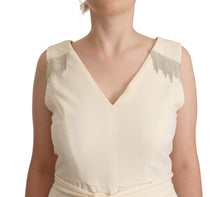 Load image into Gallery viewer, Sleeveless V-Neck A-Line Dress in Off White
