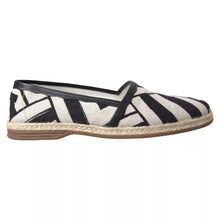 Load image into Gallery viewer, Dolce &amp; Gabbana Black White Stripes Slip On Espadrille Shoes
