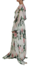 Load image into Gallery viewer, Dolce &amp; Gabbana White Floral Roses Silk Maxi Gown Dress
