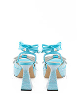 Load image into Gallery viewer, MACH &amp; MACH Elegant Light Blue Crystal Bow Sandals
