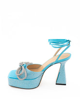 Load image into Gallery viewer, MACH &amp; MACH Elegant Light Blue Crystal Bow Sandals
