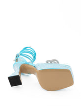 Load image into Gallery viewer, MACH &amp; MACH Elegant Light Blue Crystal Bow Sandals
