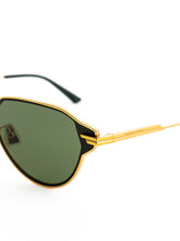 Load image into Gallery viewer, Bottega Veneta Elegant Golden Metal Sunglasses with Green Lens
