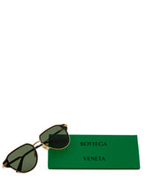 Load image into Gallery viewer, Bottega Veneta Elegant Golden Metal Sunglasses with Green Lens
