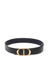 Load image into Gallery viewer, Dior Elegant Black Leather Belt with Golden Buckle
