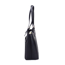 Load image into Gallery viewer, Michael Kors Jet Set Medium Black Vegan Leather Double Pocket Tote Bag
