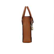 Load image into Gallery viewer, Michael Kors Mercer XS Brown Signature PVC North South Shopper Crossbody Bag
