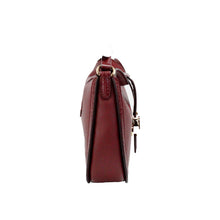 Load image into Gallery viewer, Michael Kors Gabby Small Dark Cherry Leather Foldover Hobo Crossbody Bag
