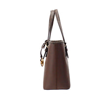 Load image into Gallery viewer, Michael Kors Jet Set Mocha Leather XS Carryall Top Zip Tote Bag Purse
