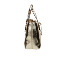 Load image into Gallery viewer, Michael Kors Jet Set Pale Gold Metallic XS Carryall Top Zip Tote Bag Purse
