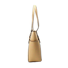 Load image into Gallery viewer, Michael Kors Charlotte Camel Large Leather Top Zip Tote Bag Purse
