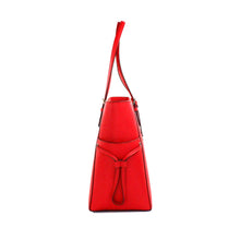 Load image into Gallery viewer, Michael Kors Gilly Large Bright Red Leather Drawstring Travel Tote Bag Purse
