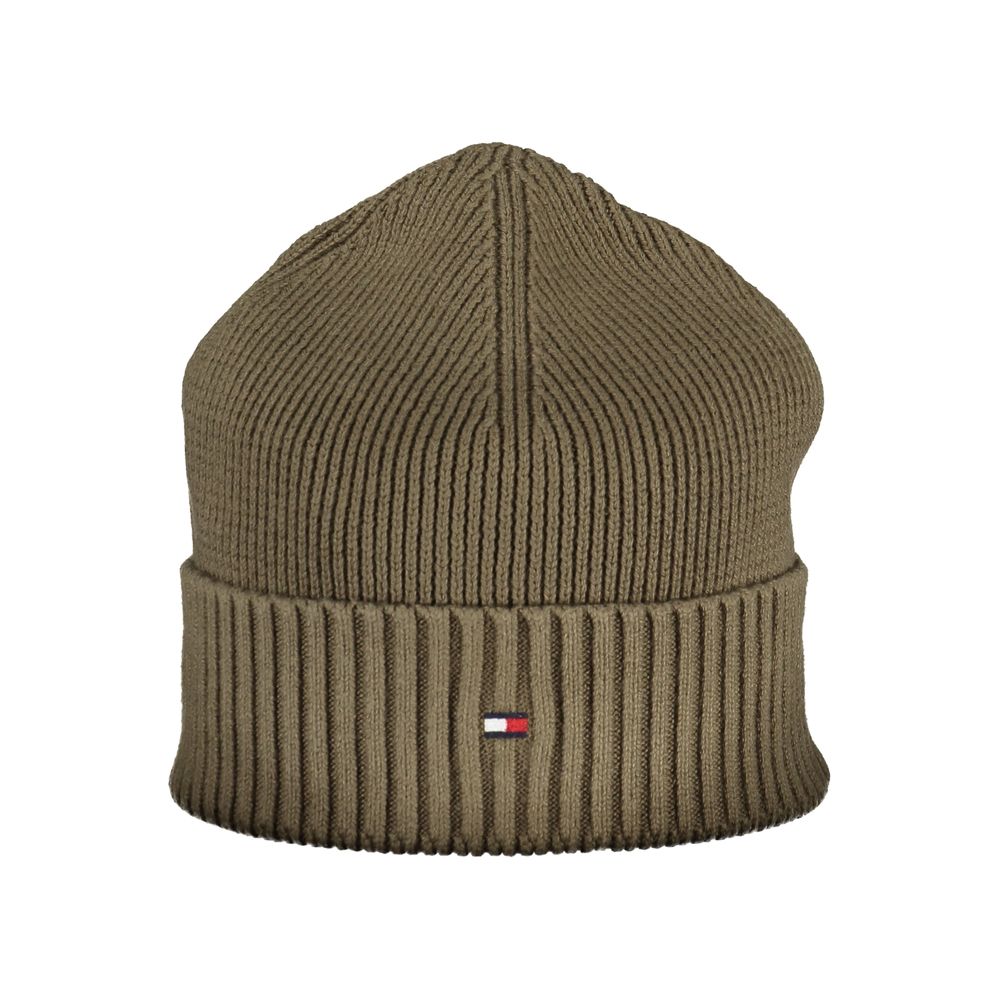 Tommy Hilfiger Exquisite Green Cotton Cashmere Cap