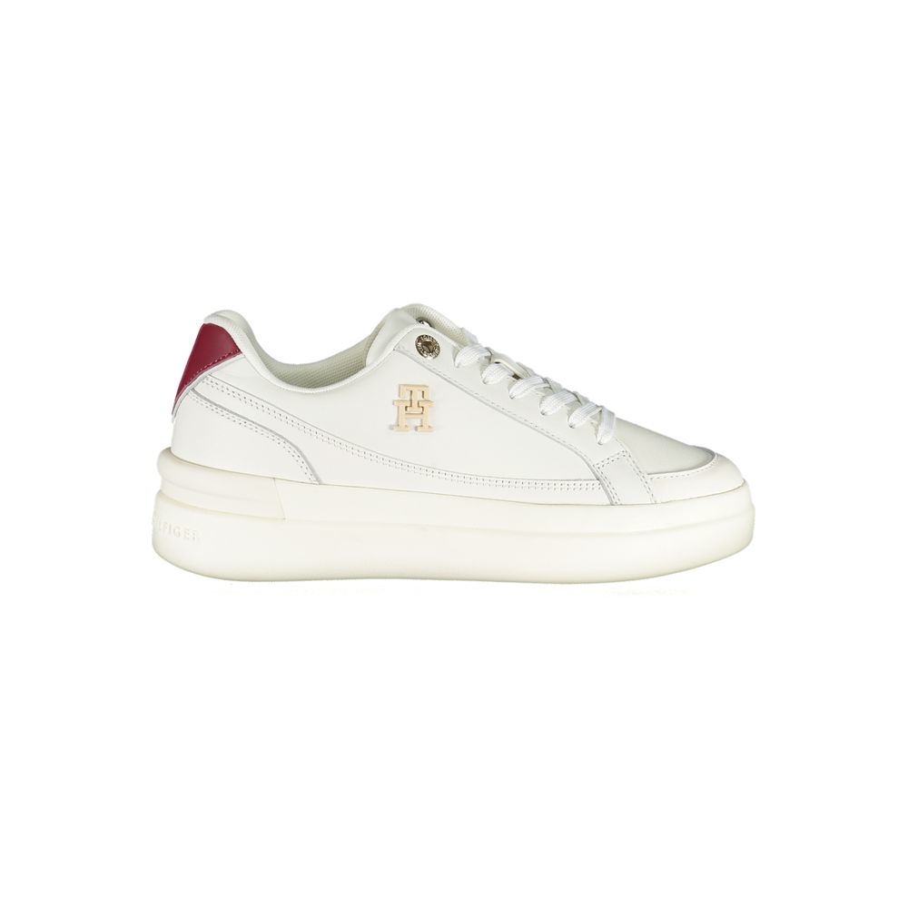 Tommy Hilfiger Elegant White Sneakers with Contrast Detailing