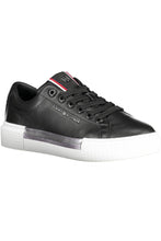 Load image into Gallery viewer, Tommy Hilfiger Chic Black Cotton-Leather Blend Sneakers
