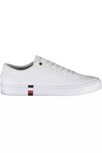 Load image into Gallery viewer, Tommy Hilfiger Sleek White Lace-Up Sneakers with Logo Detail
