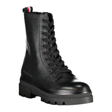 Load image into Gallery viewer, Tommy Hilfiger Elegant Black Laced Boots with Side Zip
