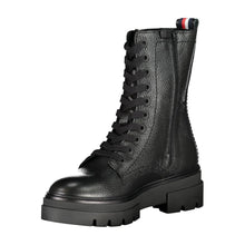 Load image into Gallery viewer, Tommy Hilfiger Elegant Black Laced Boots with Side Zip
