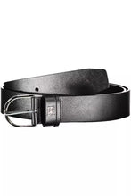 Load image into Gallery viewer, Tommy Hilfiger Elegant Black Leather Belt with Metal Buckle
