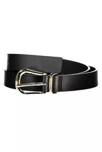 Load image into Gallery viewer, Tommy Hilfiger Elegant Black Leather Belt with Metal Buckle

