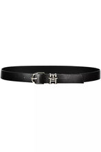 Load image into Gallery viewer, Tommy Hilfiger Elegant Black Leather Belt with Metal Buckle
