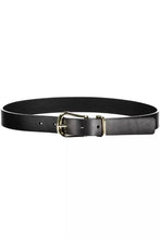 Load image into Gallery viewer, Tommy Hilfiger Elegant Black Leather Belt with Metal Buckle
