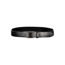 Load image into Gallery viewer, Tommy Hilfiger Elegant Black Leather Belt with Metal Buckle
