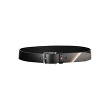 Load image into Gallery viewer, Tommy Hilfiger Elegant Black Leather Belt with Metal Buckle
