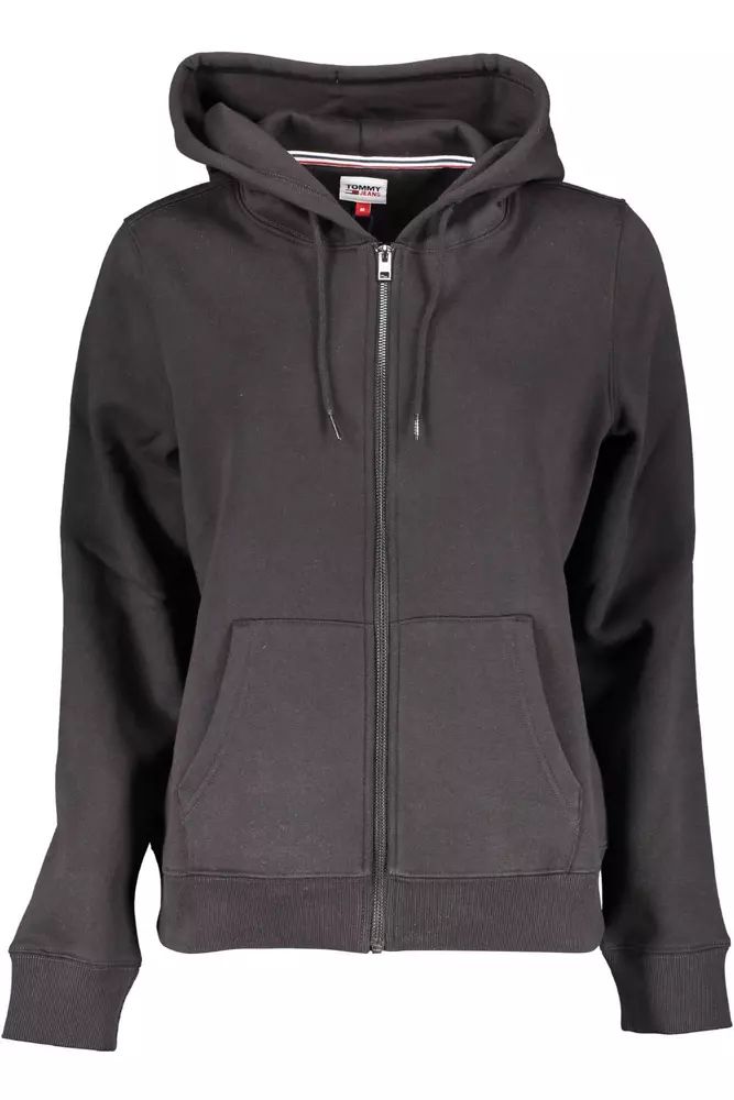 Tommy Hilfiger Chic Black Zip-Up Hooded Sweatshirt