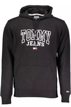 Load image into Gallery viewer, Tommy Hilfiger Sleek Hooded Cotton Sweatshirt in Black
