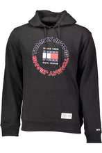 Load image into Gallery viewer, Tommy Hilfiger Elegant Black Cotton Hoodie with Embroidered Detail
