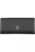 Load image into Gallery viewer, Tommy Hilfiger Elegant Black Tri-Fold Wallet with Snap Closure
