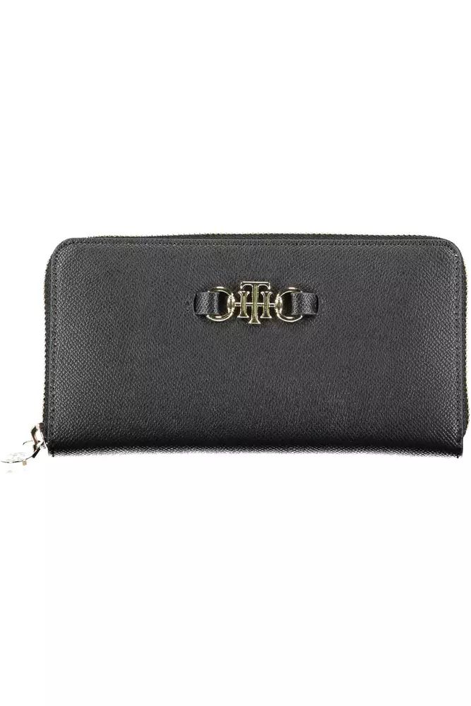 Tommy Hilfiger Elegant Black Zip Wallet with Logo