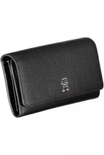 Load image into Gallery viewer, Tommy Hilfiger Elegant Black Tri-Fold Wallet with Snap Closure
