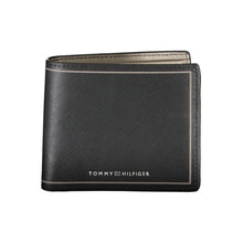 Load image into Gallery viewer, Tommy Hilfiger Elegant Black Leather Dual-Compartment Wallet
