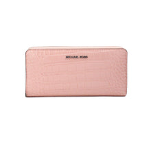 Load image into Gallery viewer, Michael Kors Jet Set Large Pink Animal Print Leather Continental Wrist Wallet
