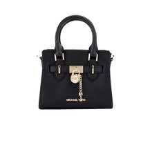 Load image into Gallery viewer, Michael Kors Hamilton XS Small Black Grained Leather Satchel Crossbody Bag Purse
