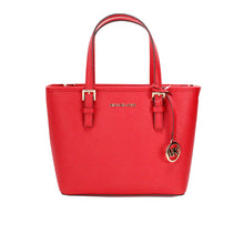 Load image into Gallery viewer, Michael Kors Jet Set Bright Red Leather XS Carryall Top Zip Tote Bag Purse
