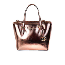 Load image into Gallery viewer, Michael Kors Jet Set Primrose Metallic XS Carryall Top Zip Tote Bag Purse
