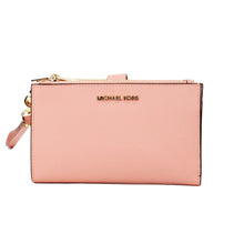 Load image into Gallery viewer, Michael Kors Jet Set Travel Primrose Leather Large Double Zip Wristlet Wallet
