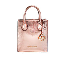 Load image into Gallery viewer, Michael Kors Mercer XS Primrose Metallic North South Shopper Crossbody Bag
